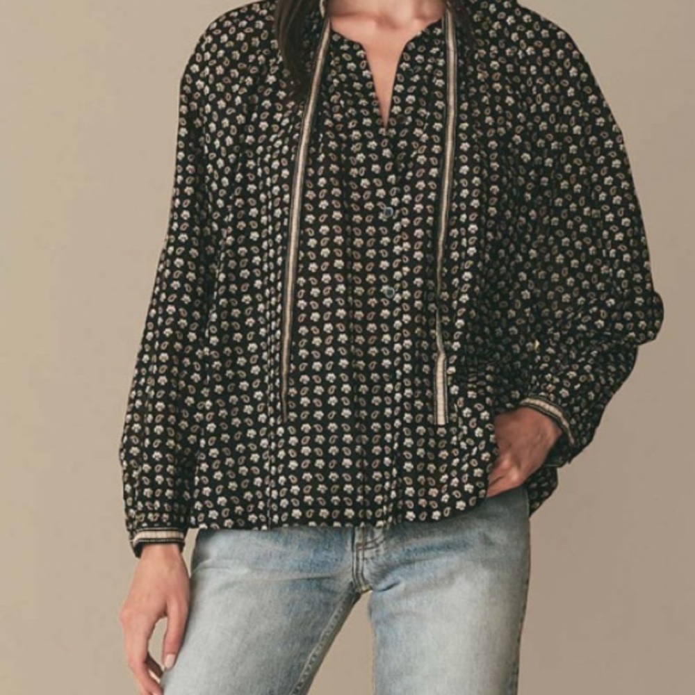 DÔEN Amina Top - Noir Countryside Paisley